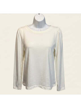 J Crew Puff Sleeve Button- Back Top